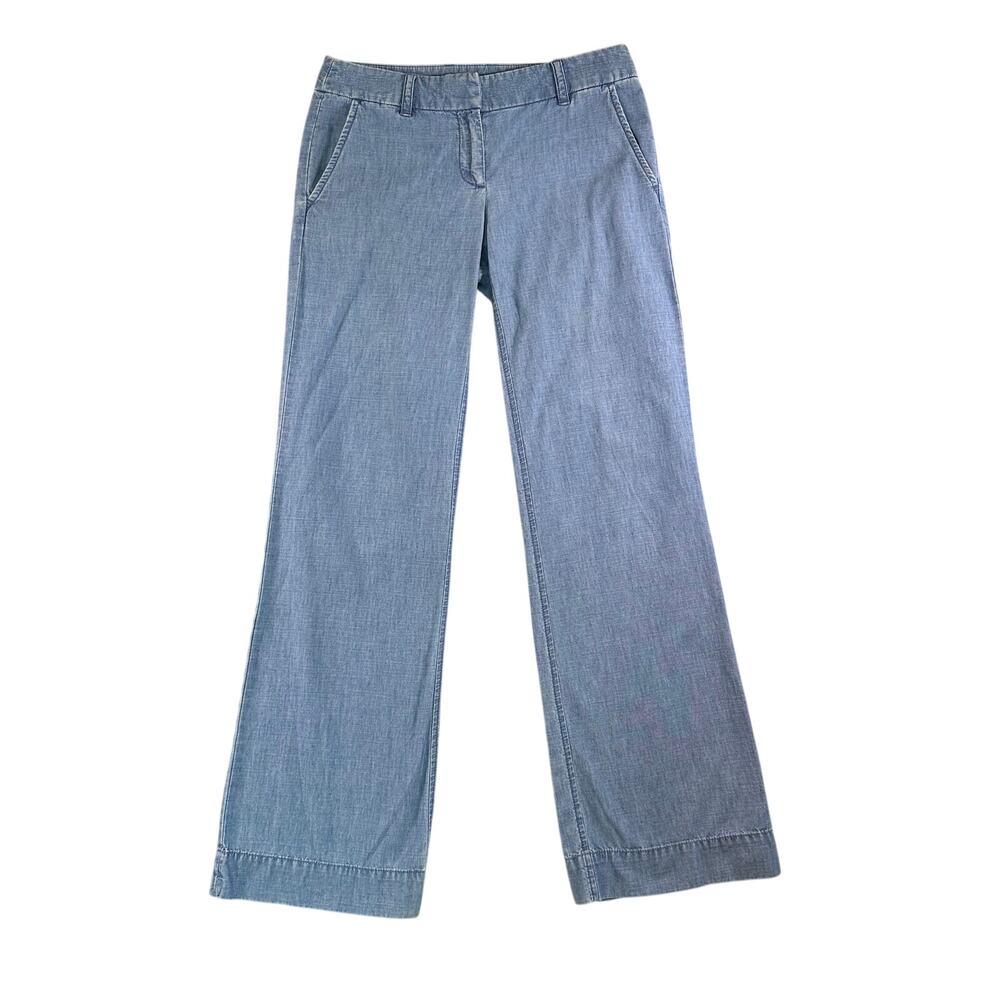 J. Crew Women's Chambray Light Blue Size 2 City Fit Lightweight Trouser Jeans